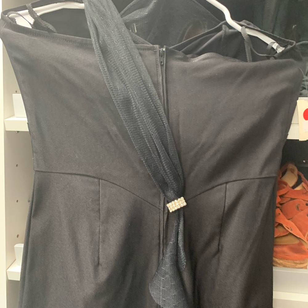 Stop staring Midnight Magic one shoulder black wiggle pencil sexy dress - Picture 7 of 7